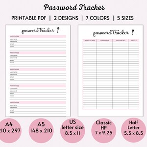 Password Tracker,Password Keeper,Password Organizer,PDF Printable Inserts,Printable Refills,Digital Prints,Password Log,Password List,Prints