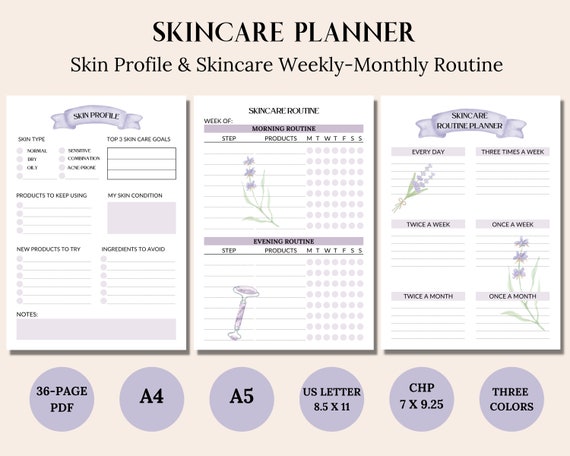 Skincare Planner Printableskincare Routineskincare - Etsy