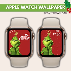 Sfondo Grinchmas per Apple Watch, quadrante Grinch per Apple Watch, sfondo natalizio per iWatch, sfondo digitale, sfondo per smartwatch, Grinch
