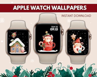 Apple Watch Wallpaper, Christmas Wallpaper Set of 5, Christmas Apple Watch Wallpaper, Smart Watch Face, iWatch Face, Christmas Wallpaper set