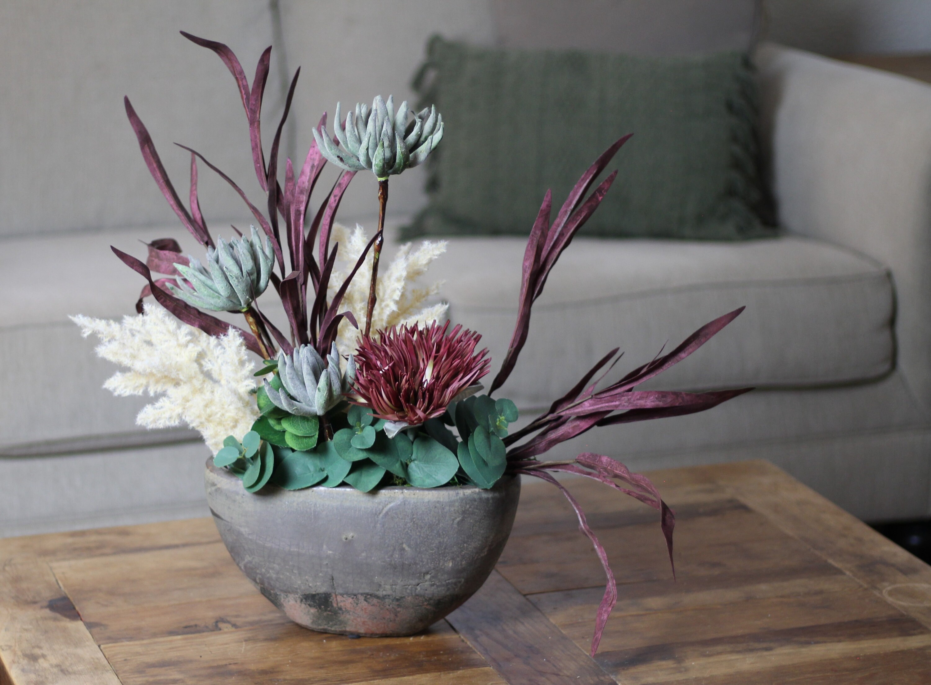 Contemporary Floral Arrangement in Terra Cotta Vase Etsy