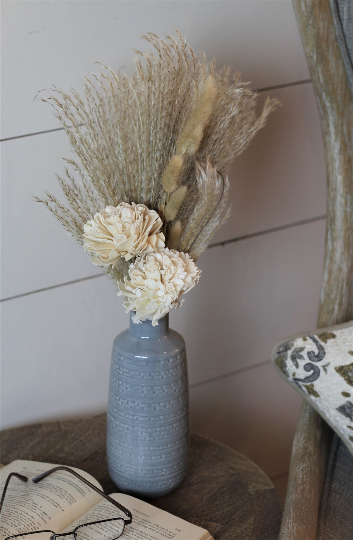 Contemporary pampas grass arrangement Etsy