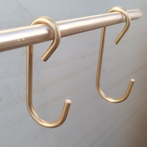 5 Solid Brass Small Kitchen Dresser Cup Hooks Solid Old Style