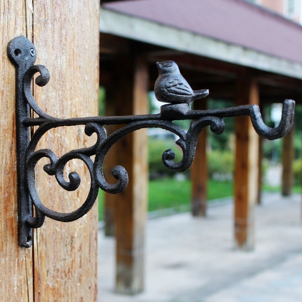 Retro Cast Iron Bird Hanging Basket Hooks