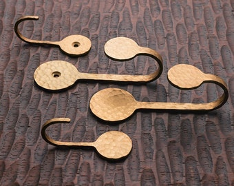 Aged Brass Hammered Wall Hook/ Coat Hook