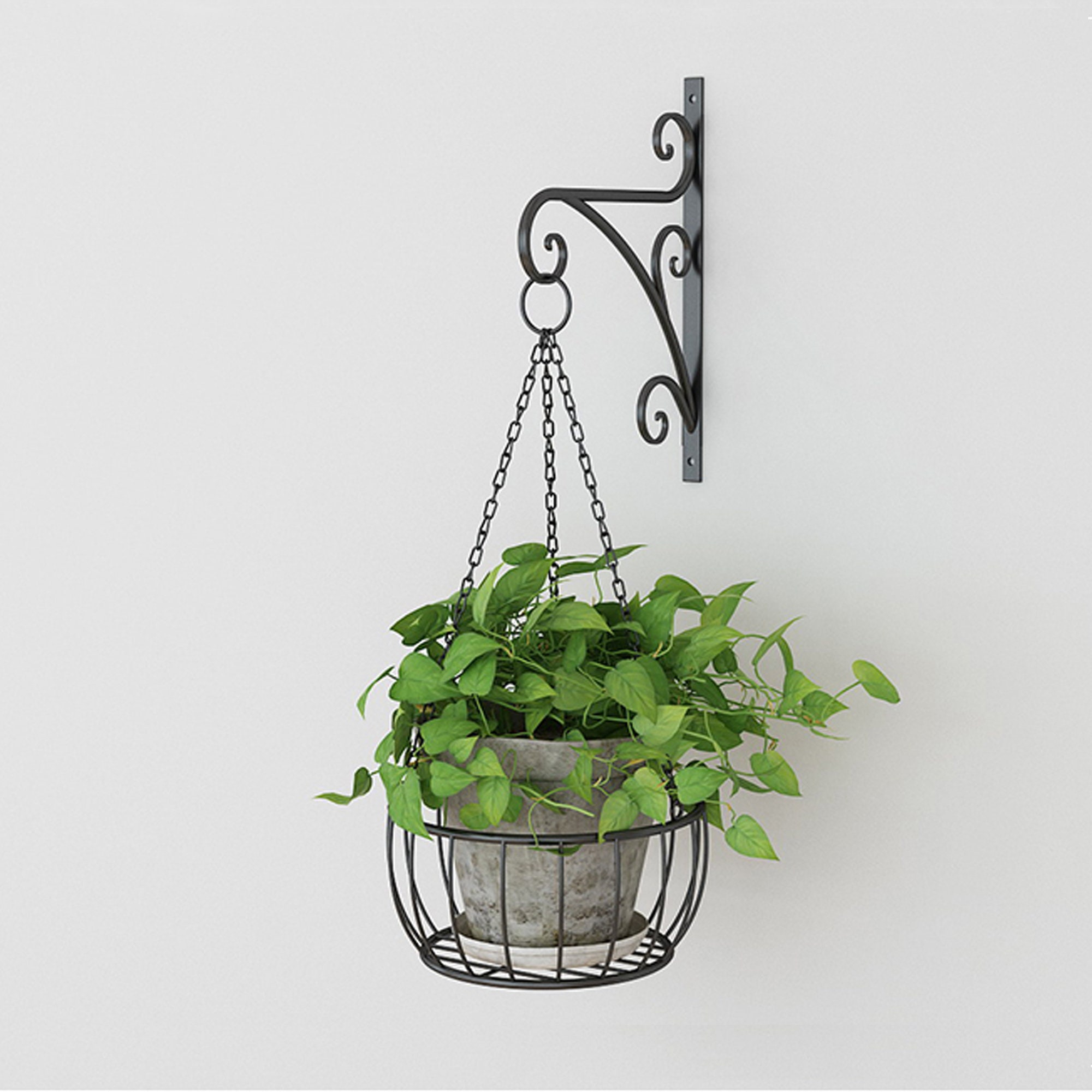 Wrought Iron Hanging Flower Basket Stand/ Hanging Plant Stand