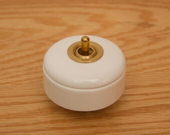 Round Ceramic Brass Toggle Switch