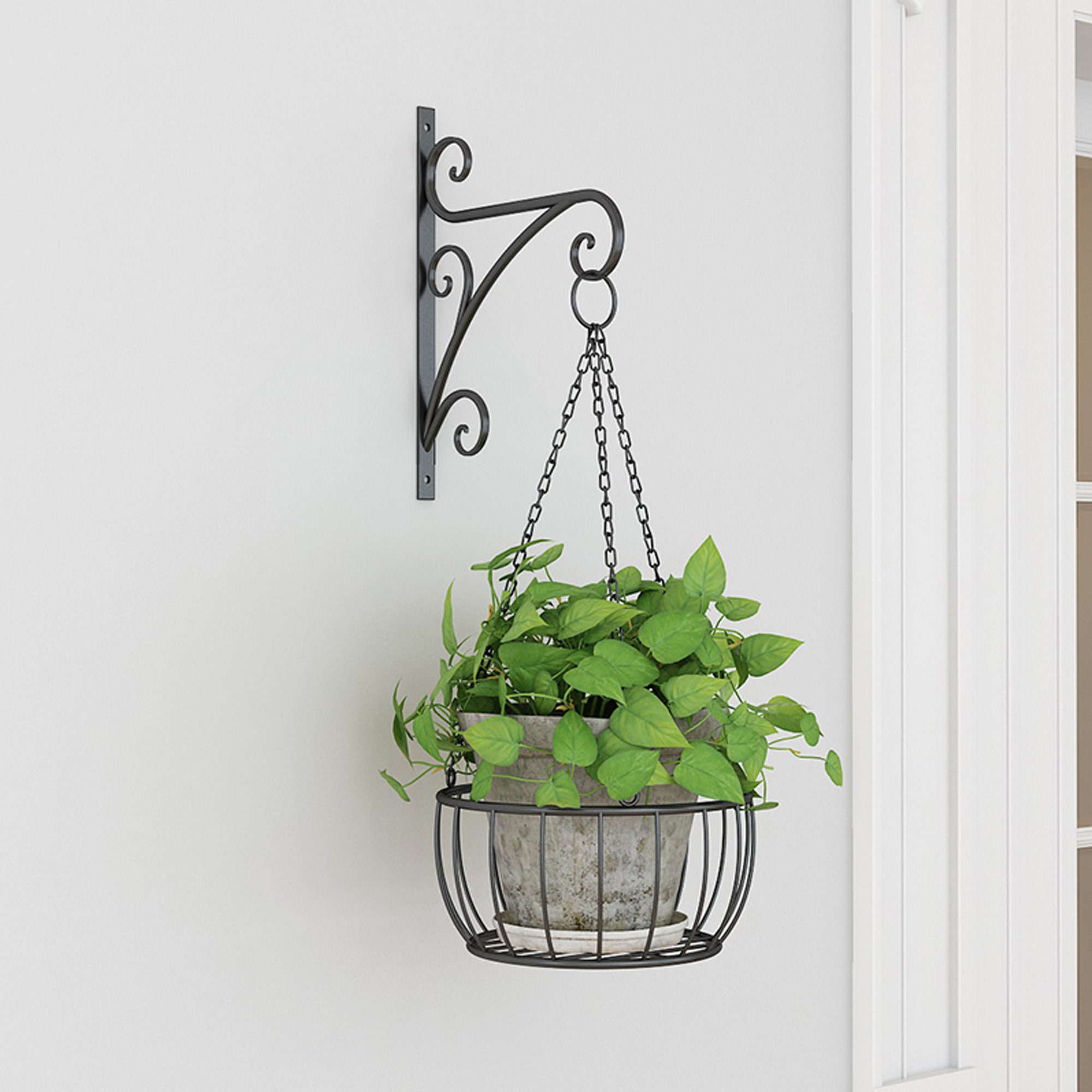 Wrought Iron Hanging Flower Basket Stand/ Hanging Plant Stand/ Etsy