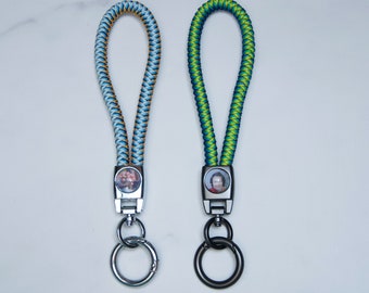 CustomizedFine Rope Hand Knit Photo Keychain/Wristband Keychain