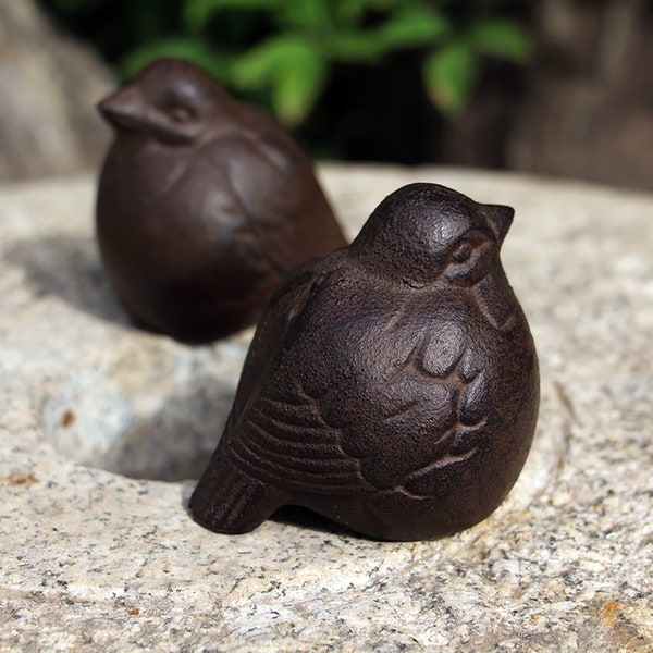 Cast Iron Chubby Bird Art Ornament