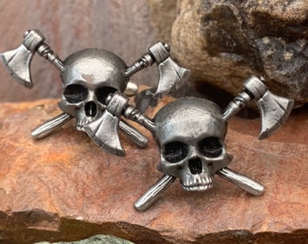 Skull and Cross Axe Cufflinks