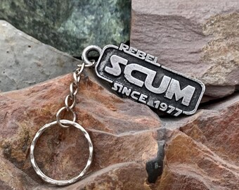 Rebel Scum since 1977 pin necklace or keychain