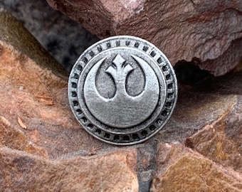Handmade Pewter Rebel Pin Badge - 20mm x 20mm