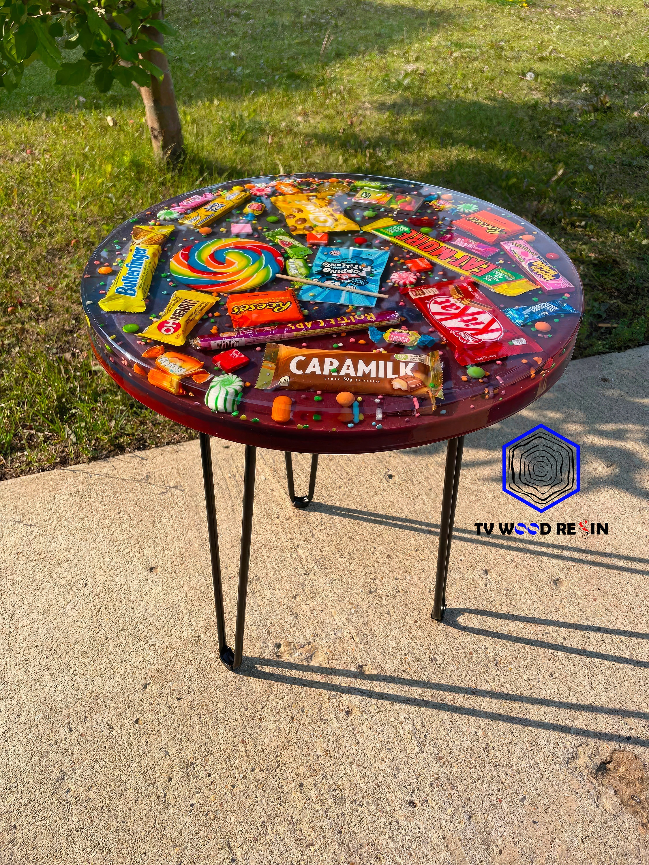 Epoxy Candy Table, Willy Wonka Theme, Unique Coffee Table, Cute