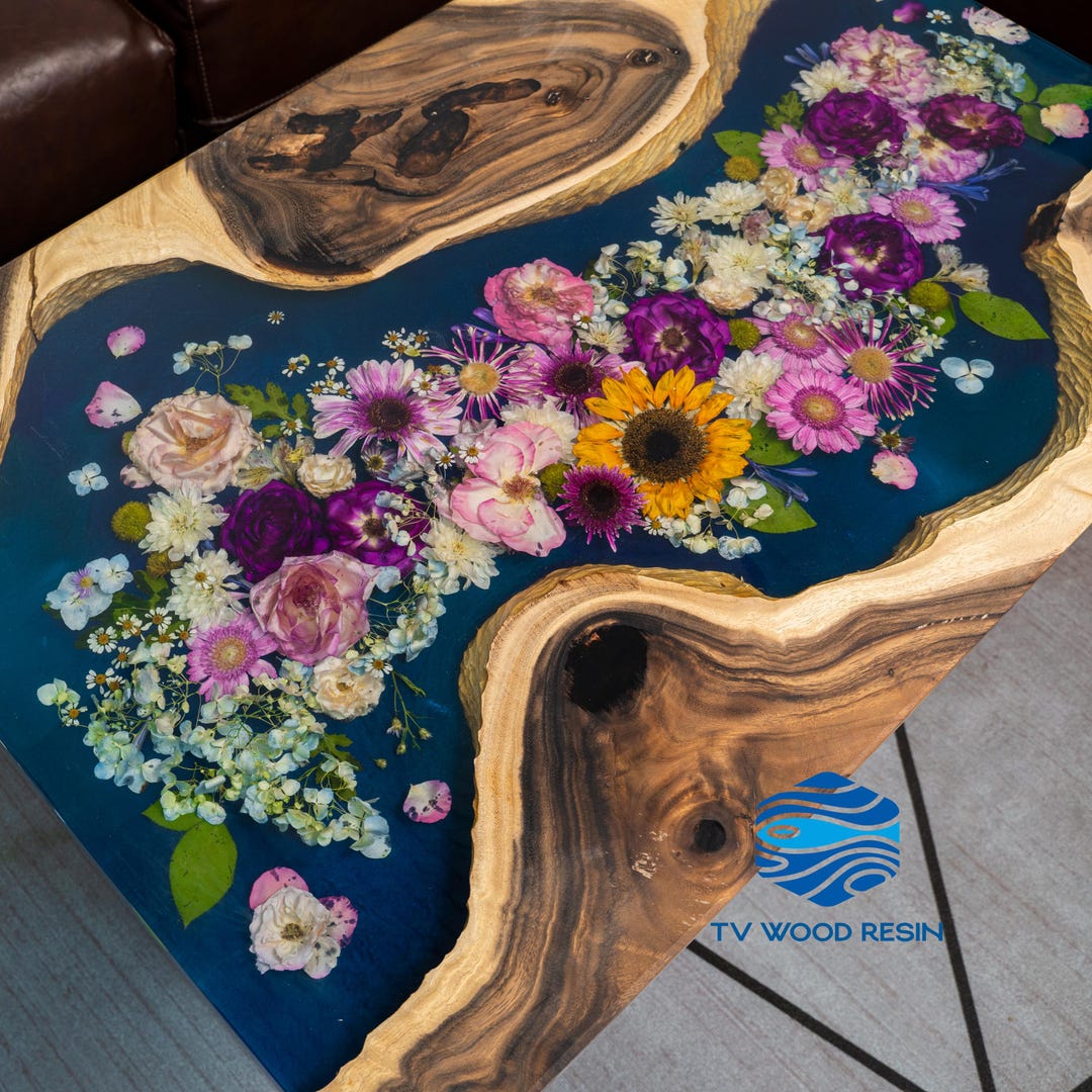 Premium Epoxy Flower Table, Timeless Beauty, Exquisite Design ...
