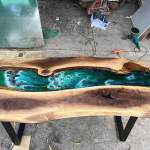 高級ハンドメイド樹脂テーブル DIY] [High-end Resin Table] [Cedar] [Resin] How to make an
