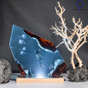 Fire Dragon and Ice Dragon Resin Lamp, Dragon Resin Night Light, 3D Dragon Night Light, Lighting Home Decor, 3d Dragon Table Lamp, Desk Lamp