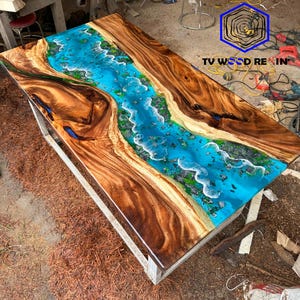 Custom Order Epoxy Resin Table, Conference Table, Ocean Design, Reception Room Table, Coffee Table, Epoxy Table, Table Top, Gaming Desk