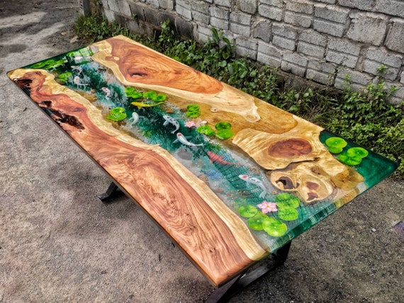Koi fish resin table deals