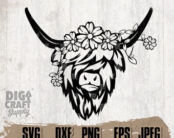 Free Free 177 Flower Silhouette Highland Cow Svg SVG PNG EPS DXF File