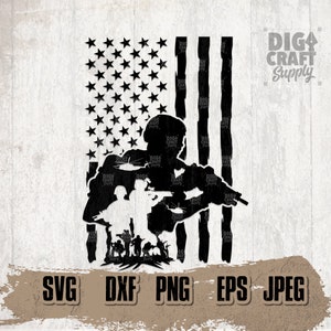 US Soldier Scene 2, US Military svg, Soldier Stencil, Us Army Stencil, Soldier Clipart, Military Cutfile, Veteran svg, US Veteran Shirt svg