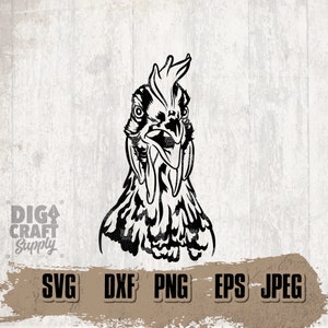 Huhn digitale Downloads, Huhn svg, Huhn svg, Huhn Kopf svg. Huhn Png, Huhn geschnitten Dateien, Huhn Schablone, Bauernhof Tiere