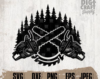 Chainsaw Lumberjack Scene svg, Chainsaw svg, Lumberjack svg, Logger svg, Lumberjack Clipart, Logging svg, Lumberjack Cutfile, Chainsaw png