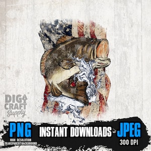 USA Flag Bass fish PNG Files for Sublimation, Bass Fish Png, Fishing Png, Fishing Shirt, US Fish Hunting Png, Bass Hunter Png, Hunter Shirt