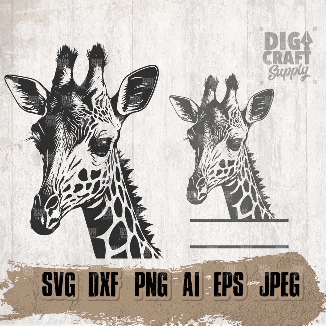 Giraffe Svg Peeking Animal Clipart Safari Life Cutfile - Etsy