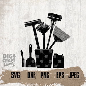 Reinigung Werkzeuge svg 3, Reinigung svg, Reinigung Clipart, Reinigung Cutfile, Reinigung Service svg, Reinigung Service Monogramm dxf, Haushälterin svg