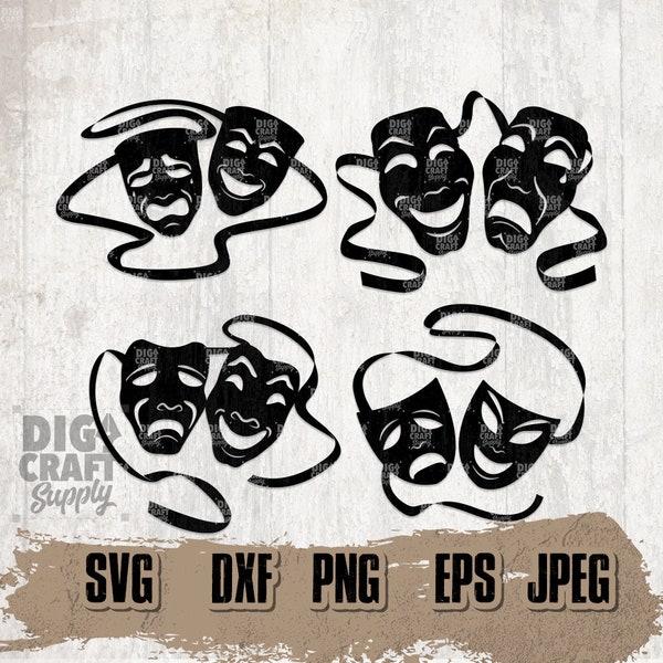 Theater Mask svg, Bundle svg, Mask Bundle svg, Theater Mask Clipart, Mask Cutfile, Theater svg, Mask Digital Download, Mask Bundle Clipart