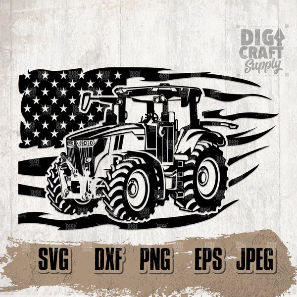 US Tractor svg, US Farm svg, Farm Gifts, Tractor Clipart, Tractor Cutfile, Heavy Equipment svg, US Farming svg, Farm Life svg, Tractor png