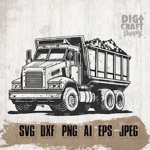 Dump Truck svg, Trucker Dad Clipart, Driver Shirt png, Heavy Equipment Stencil, Construction Cutfile, US Contractor dxf, Home Builder jpeg