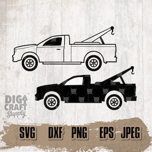 Tow Truck 2 Digital Downloads, Tow Truck Svg, Tow Truck Clipart, Tow Truck Driver svg, Tow Truck Stencil, Tow Truck Cut Files, Tow Svg, Tow