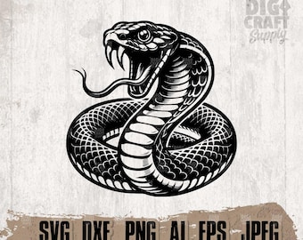 コブラの頭 svg、ヘビのクリップアート、毒蛇のカットファイル、致命的