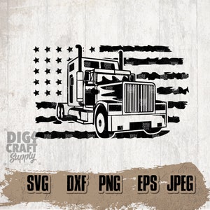 US Semi Truck Digital Downloads, Semi Truck Svg, Truck Svg, Big Truck Svg, Semi Truck Stencil, Truck Driver svg, Trucker Svg, Semi Truck Png