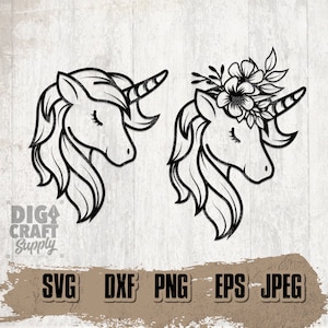 2 Floral Unicorn svg, Unicorn Bundle svg, Floral Unicorn svg, Unicorn Clipart, Cute Unicorn png, Unicorn Digital Download, Unicorn Shirt svg