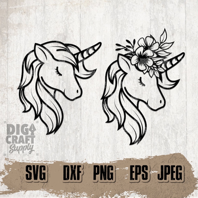 2 Floral Unicorn Svg Unicorn Bundle Svg Floral Unicorn Svg Etsy