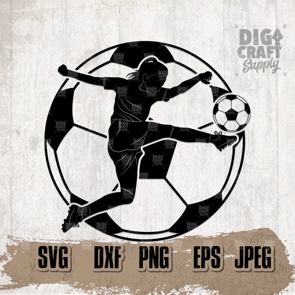 Soccer Girl Player svg, Sports Mom Life Tshirt Design png, Ball Life Cut File, Lady Goalkeeper Gift Idea Stencil, Forward Striker Winger dxf
