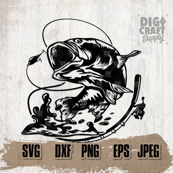 Bass Fishing Digital Download Bass Fish Svg Fishing Svg | Etsy