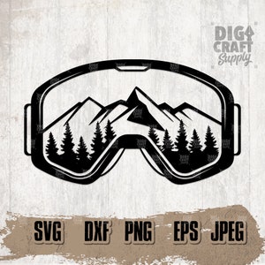 Ski Berg Szene svg, Ski svg, Ski Shirt svg, Skifahren svg, Bergsteiger svg, Ski Brille svg, Ski Maske Clipart, Ski Brille Cutfile, Ski png