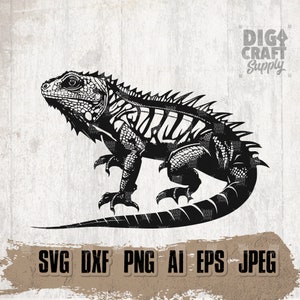 Iguana svg, Monitor Lizard Cutfile, Wild Animal Stencil, Komodo Dragon Clipart, Poisonous Reptile dxf, Zookeeper Gift Idea, Safari Zoo Crew