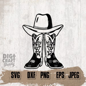 Cowboy Boots and Hat 2 Digital Downloads Cowboy Boots Svg - Etsy
