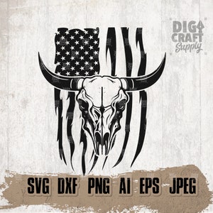 US Buffalo Skull svg, Longhorn Clipart, Western Cutfile, Cowboy Dad Shirt png, Howdy Stencil, Rodeo dxf, Boho Bull jpeg, USA Dryland Animal