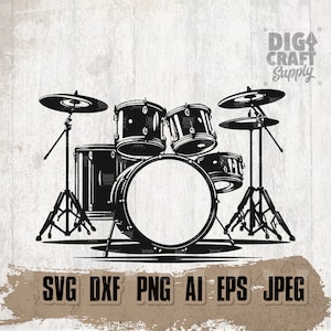 Drum set svg, Drums Clipart, Drummer Dad Shirt png, Little Drummer Boy Gift Idea dxf, Rocker Son Cutfile, Rockstar Stencil, Rock Band jpeg