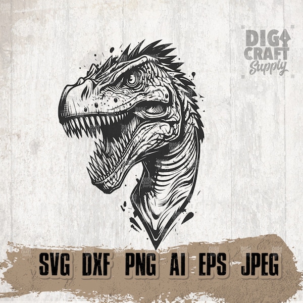 Raptor Dino svg, Dinosaur Clipart, Cute Dino Shirt png, Wild Animal Stencil, Old Ancient Animals dxf, Raptors Shirt png, Big Large Reptiles