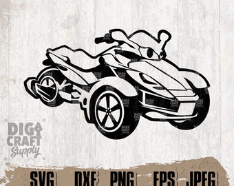 Trike Motorbike #3 Digitale Downloads, Trike Motorbike svg, Trike Motorcycle svg, Biker Svg, Motorcycle svg, Trike Motorcycle Stencil, Biker