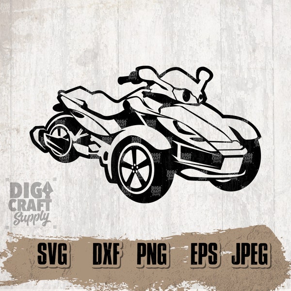 Trike Motorbike #3 Digital Downloads, Trike Motorbike svg, Trike Motorcycle svg, Biker Svg, Motorcyle svg, Trike Motorcycle Stencil, Biker