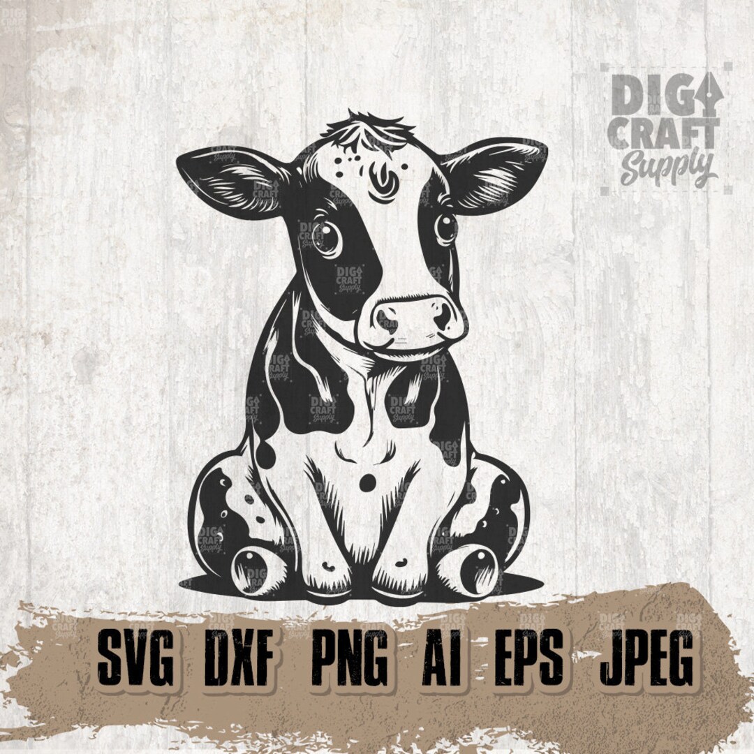 Cute Baby Cow Svg, Farm Animal Clipart, Cutest Calf Stencil, Bull Shirt ...
