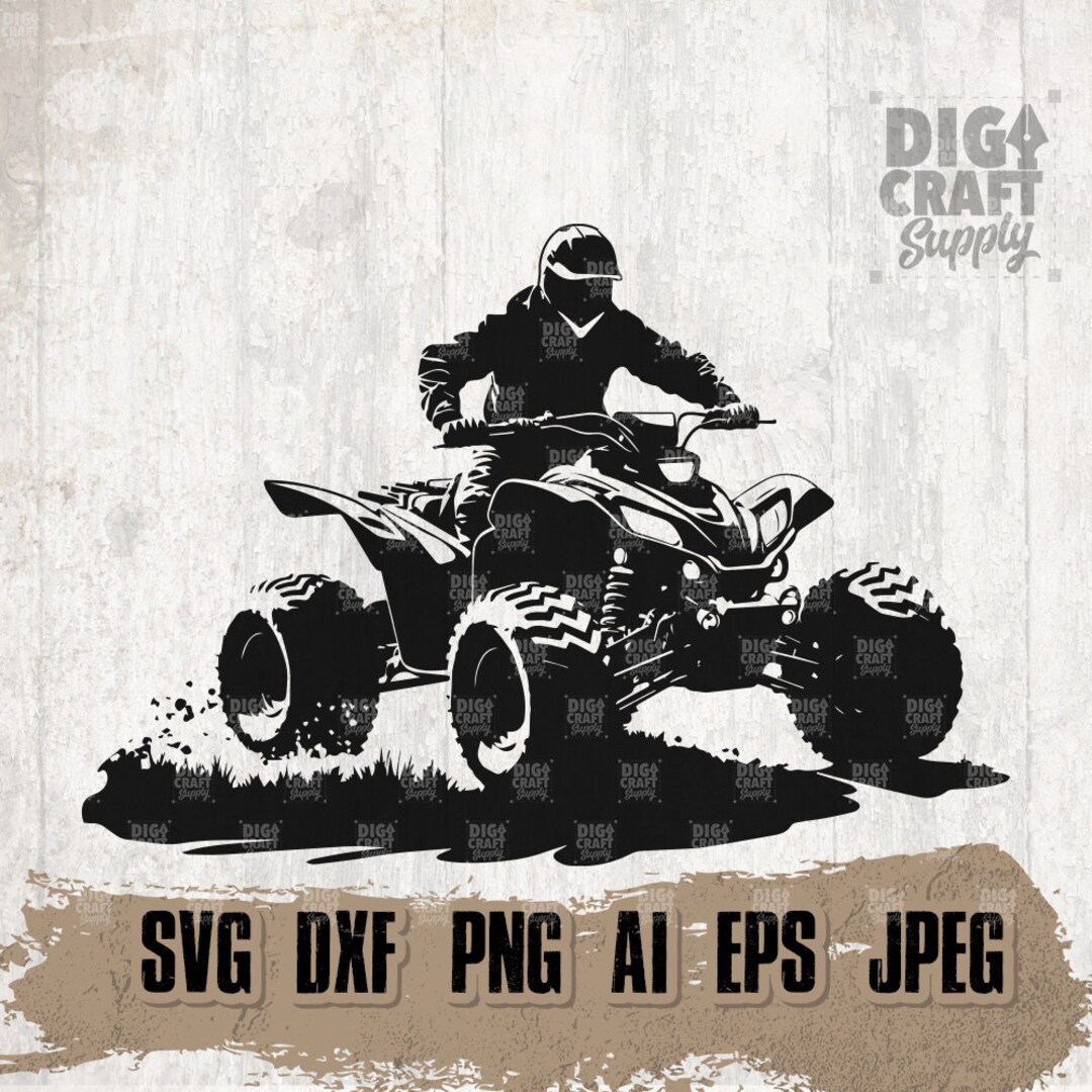 Riding ATV Svg, Extreme Rider Clipart, Sports Dad Cutfile, Monster Ride ...